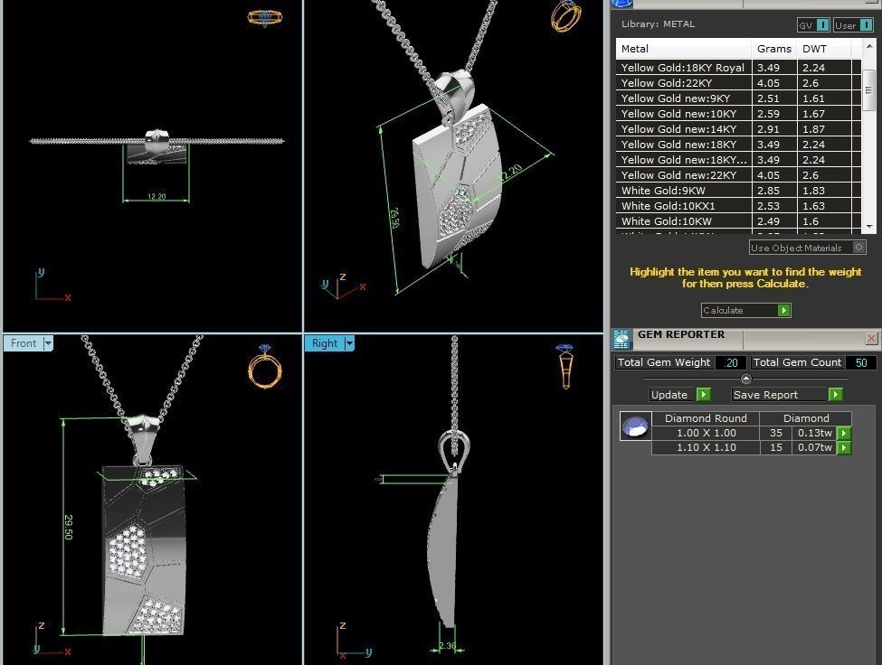 Solitaire Pendant 3DM STL OBJ FBX Renders Details 3D print model_5