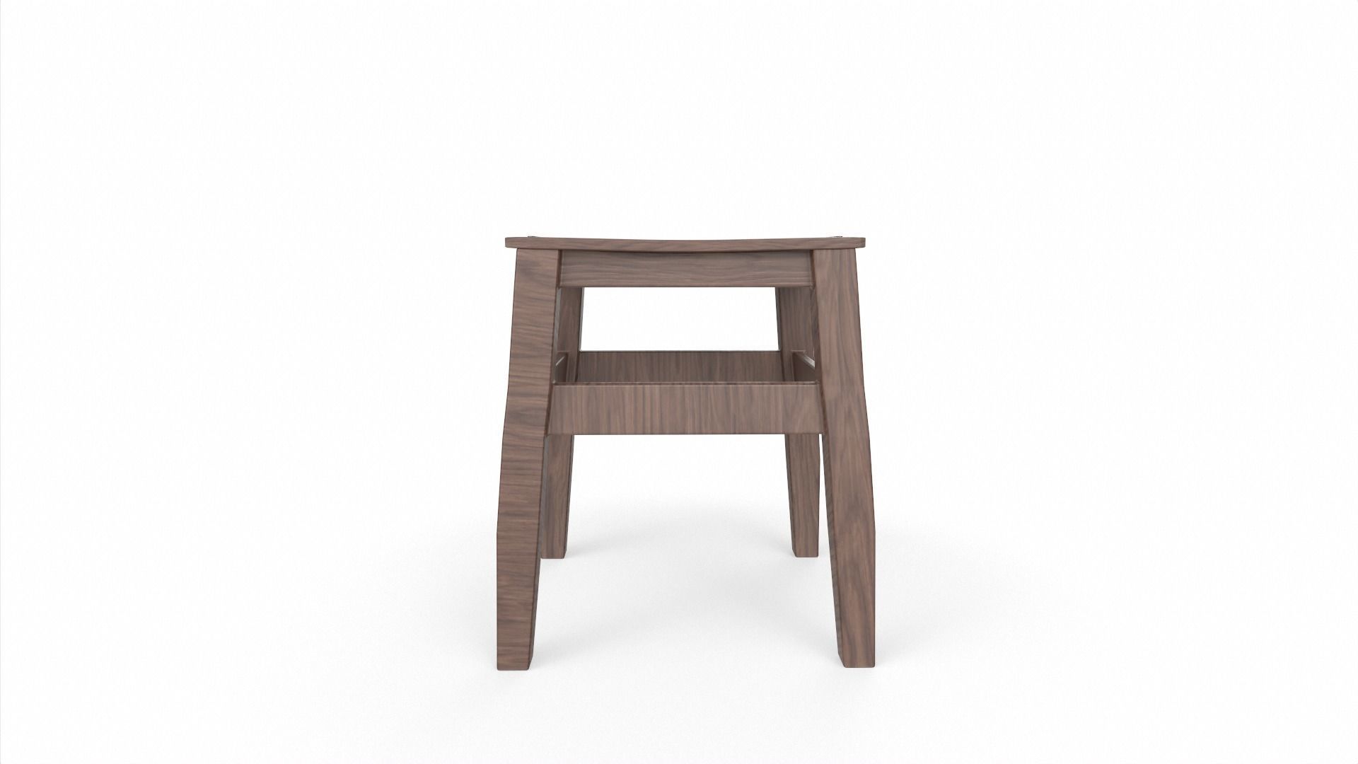 Wooden Stool 3D model_4