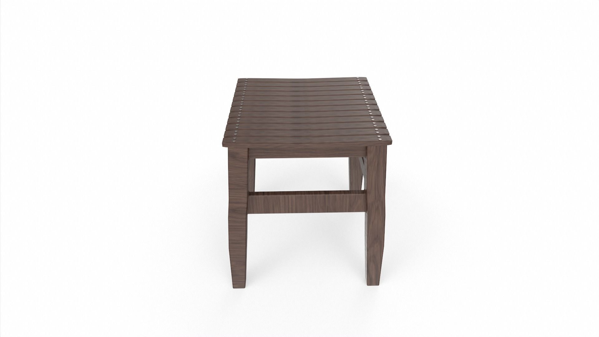 Wooden Stool 3D model_1