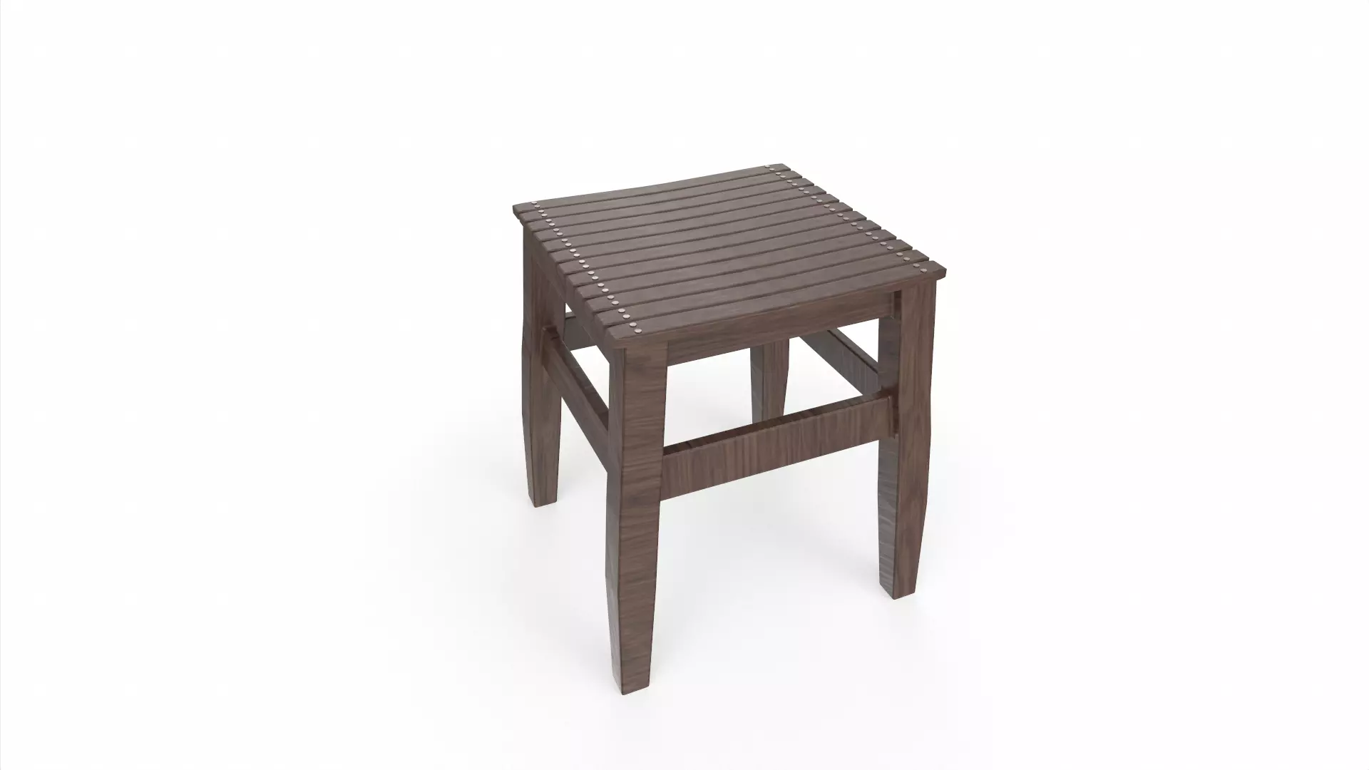 Wooden Stool 3D model_0