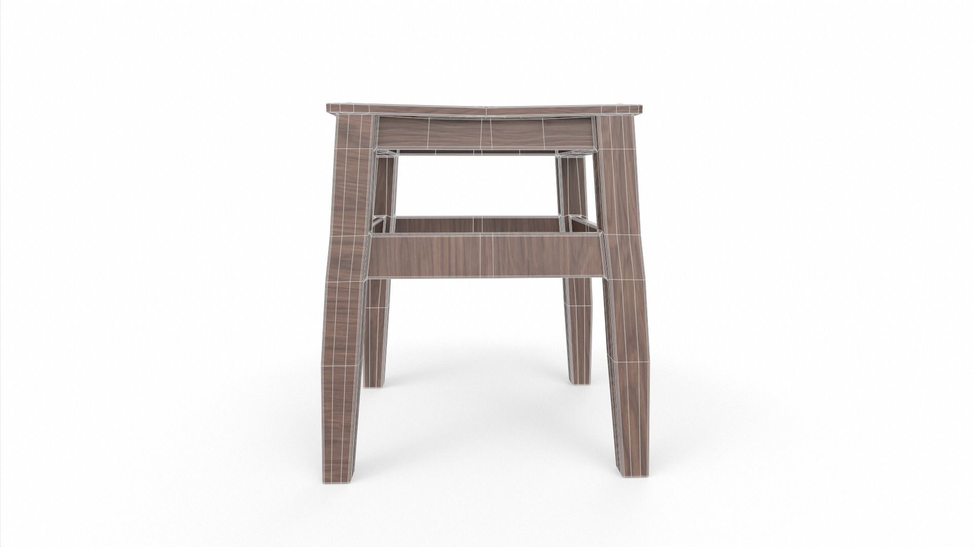 Wooden Stool 3D model_8