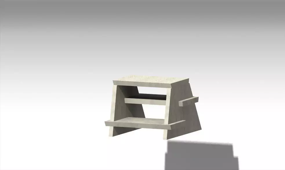 Table step stool Free 3D model_0