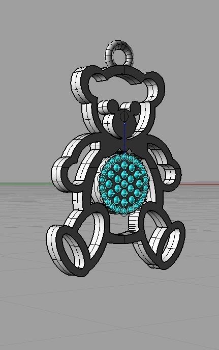 CG375 teddy bear with ball 3D print model_17