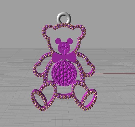 CG375 teddy bear with ball 3D print model_15