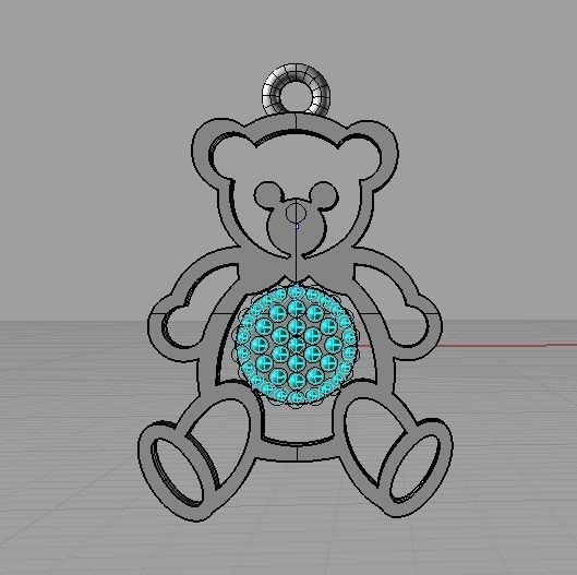 CG375 teddy bear with ball 3D print model_16