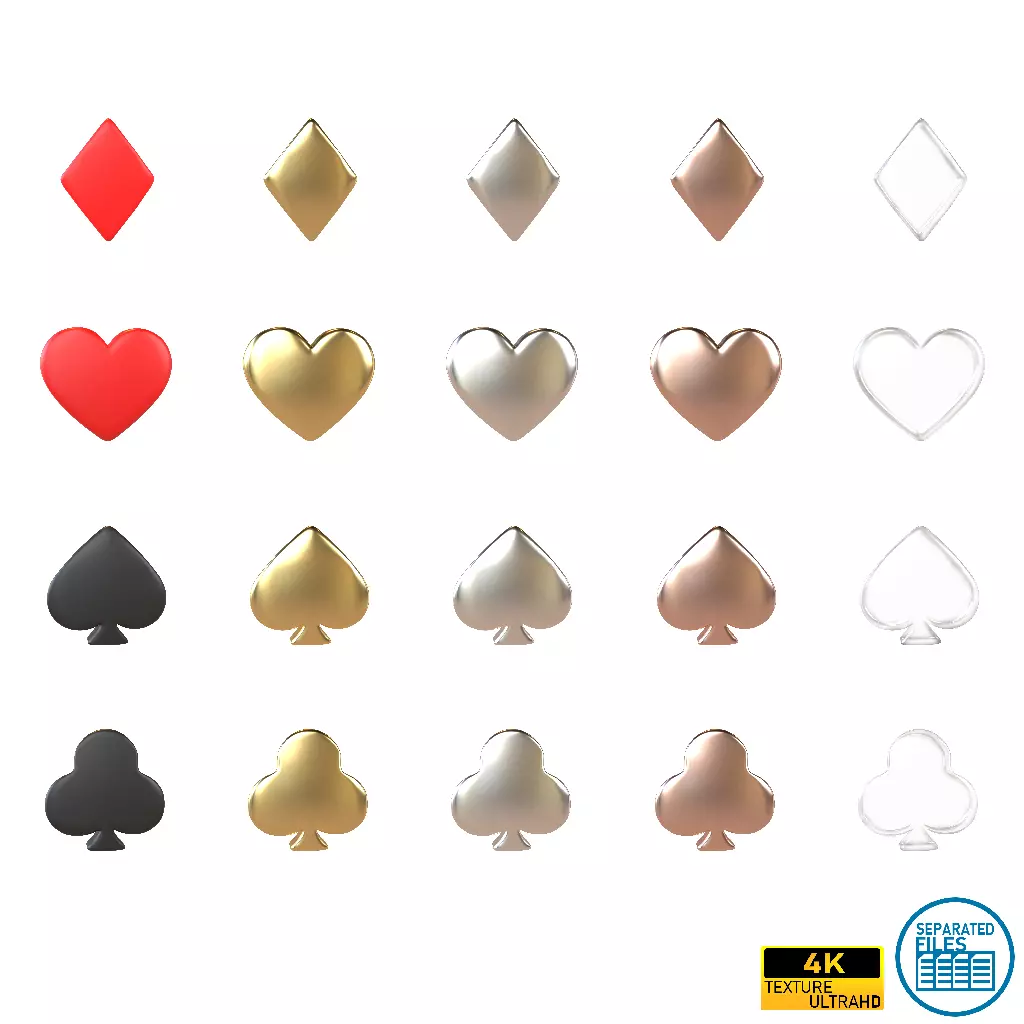 Poker Card Symbol V2 Pack Vol 1 3D model_0