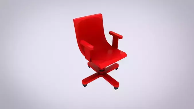 Red office chair Ettore Sottsass Low-poly 3D model