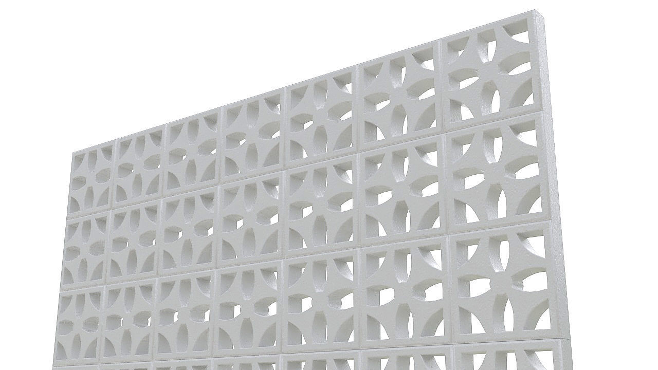 Concrete latticework 3D model_5