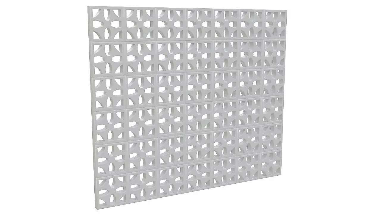 Concrete latticework 3D model_0