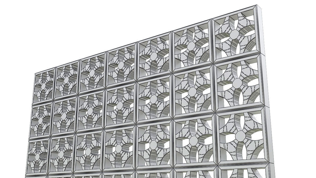 Concrete latticework 3D model_10