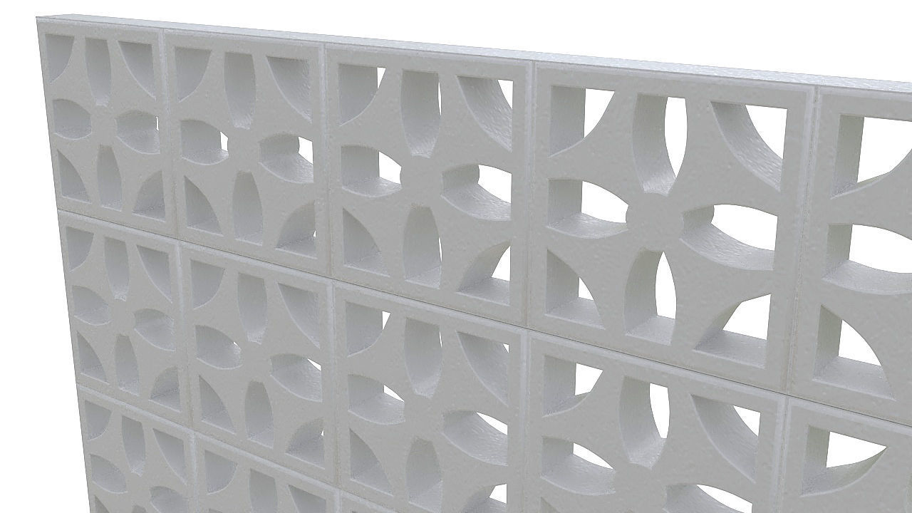 Concrete latticework 3D model_6