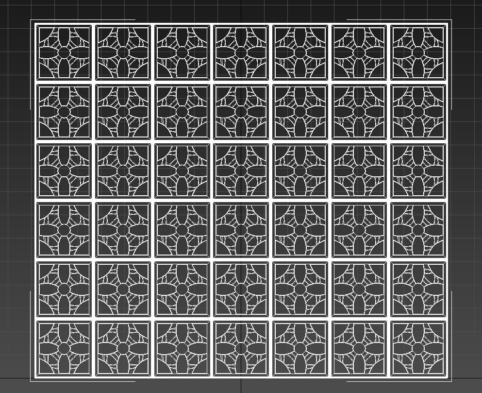 Concrete latticework 3D model_12