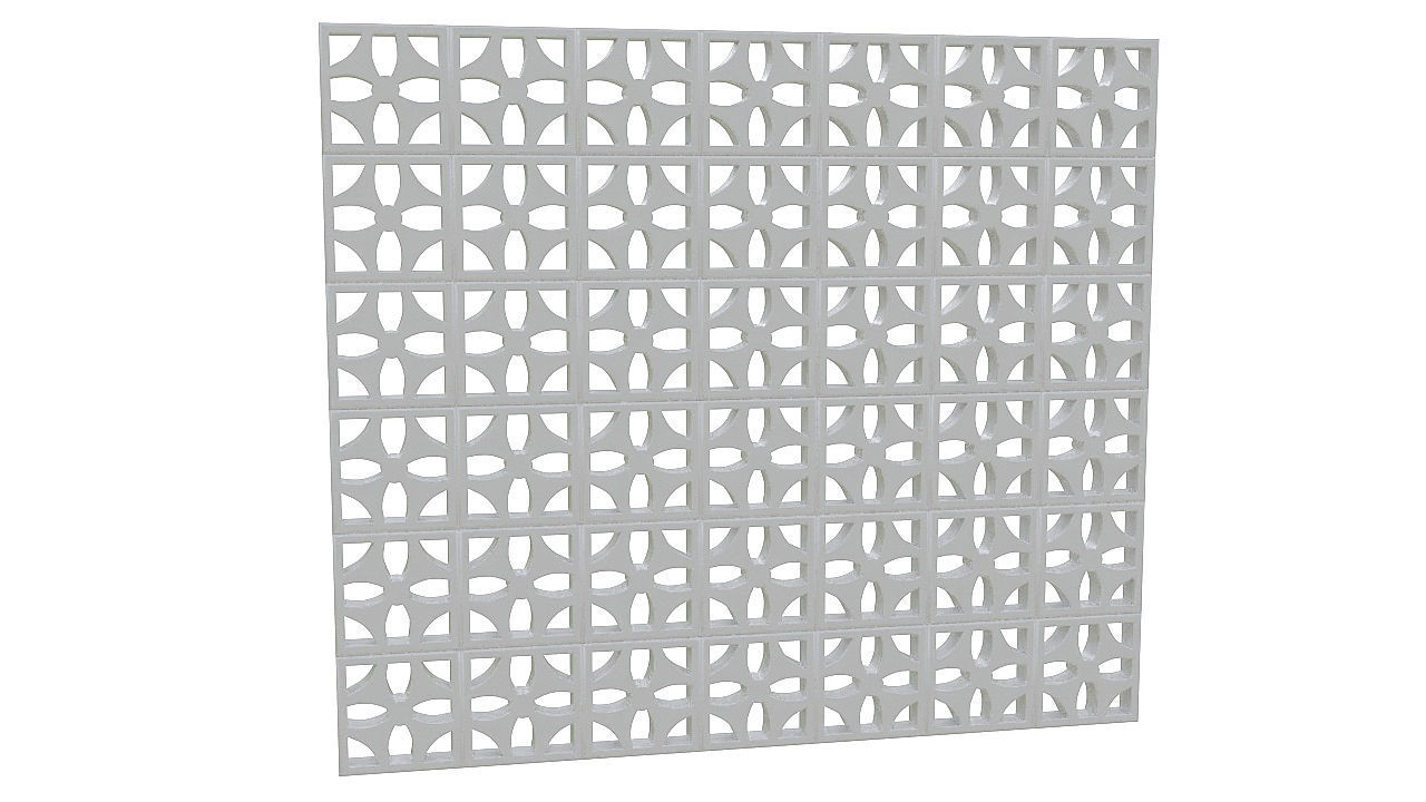 Concrete latticework 3D model_1
