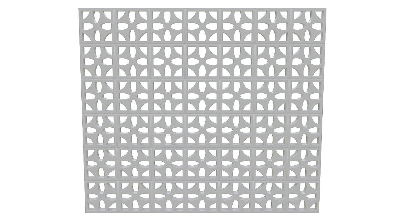 Concrete latticework 3D model_2