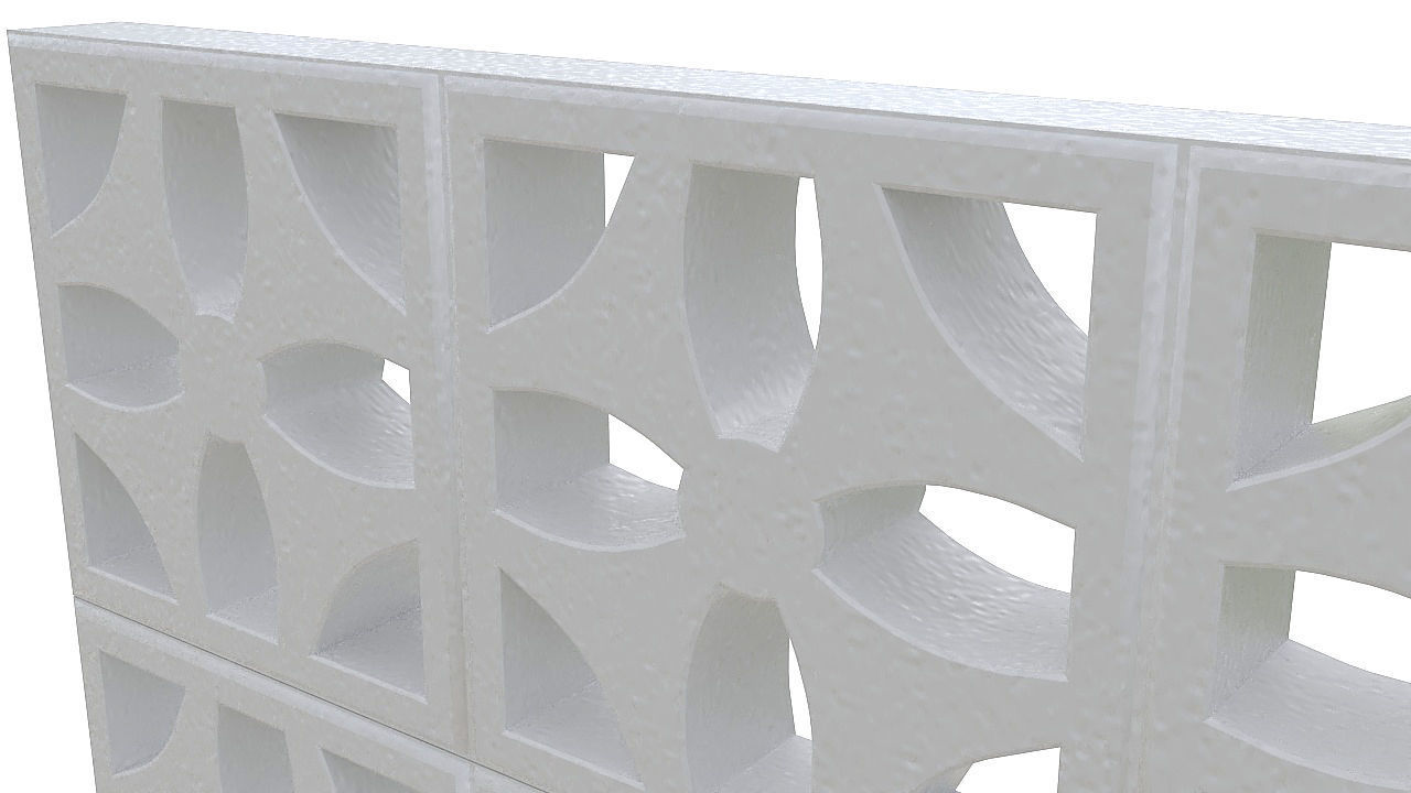 Concrete latticework 3D model_7