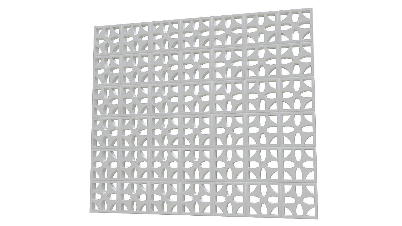 Concrete latticework 3D model_3