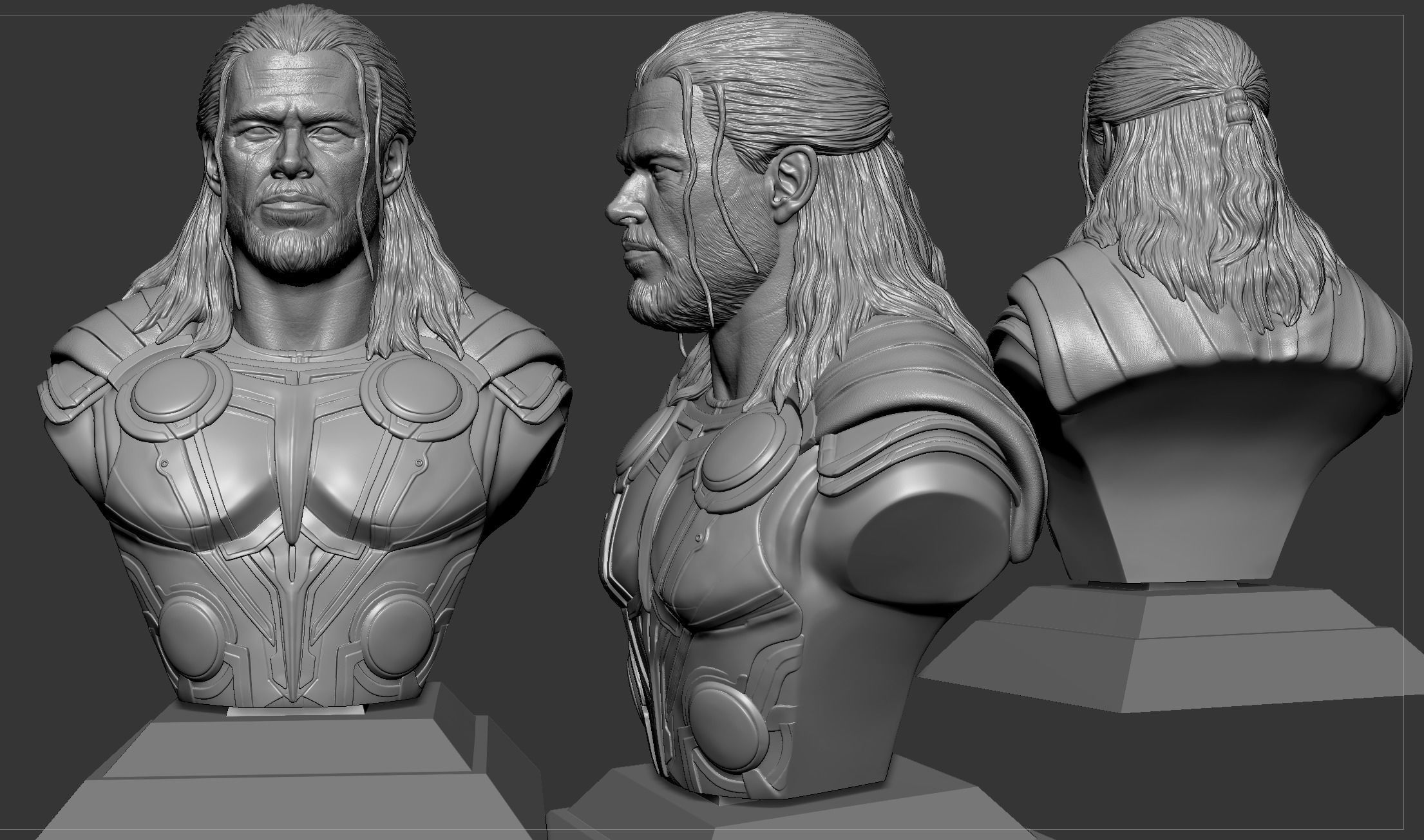 Thor- Chris Hemsworth Bust 3D print model_4