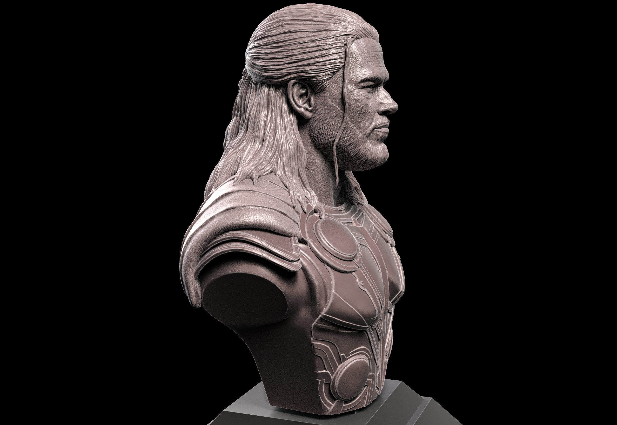 Thor- Chris Hemsworth Bust 3D print model_3