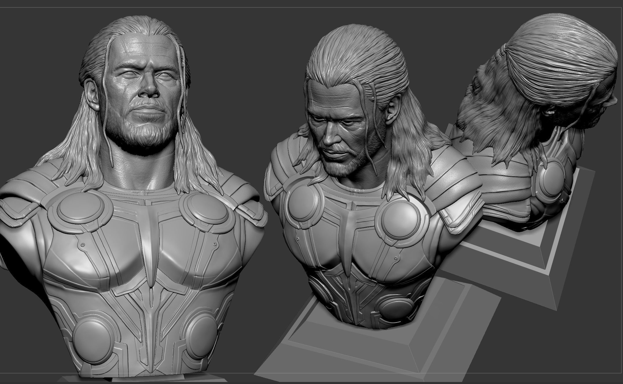 Thor- Chris Hemsworth Bust 3D print model_8