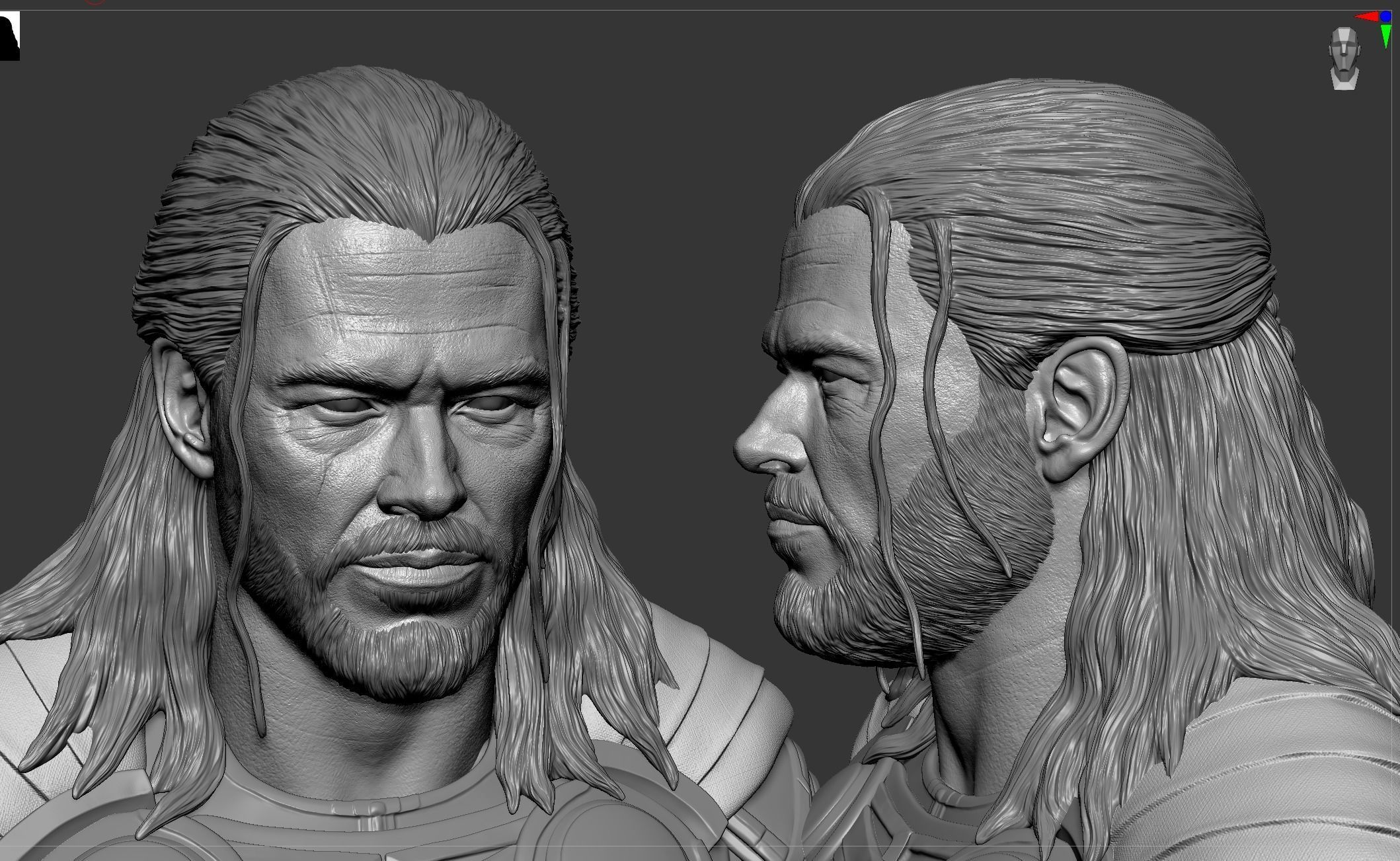 Thor- Chris Hemsworth Bust 3D print model_6
