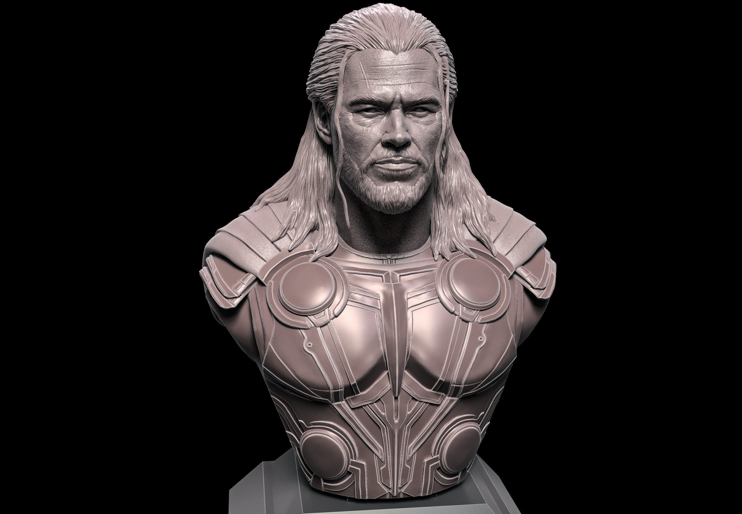 Thor- Chris Hemsworth Bust 3D print model_2