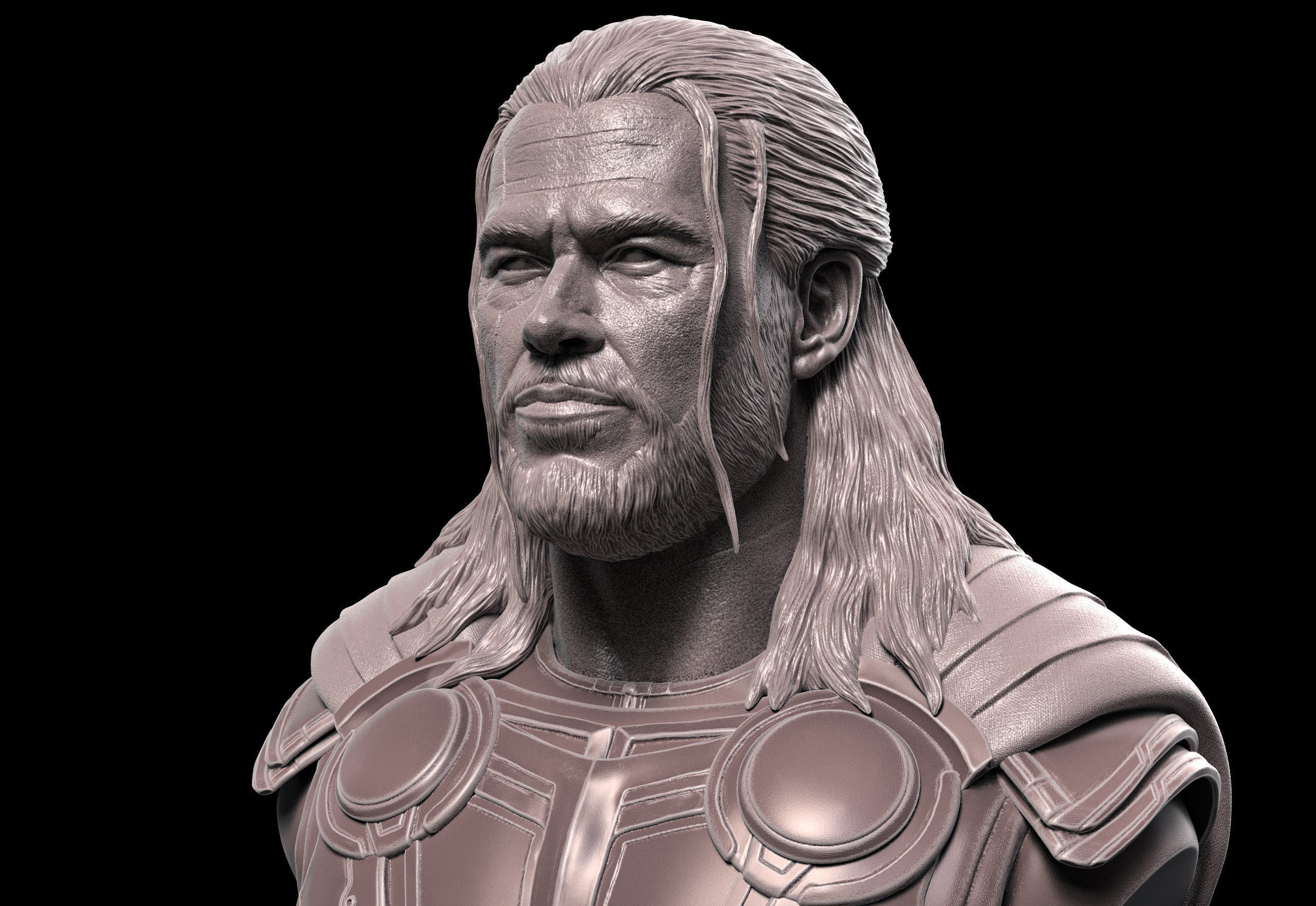 Thor- Chris Hemsworth Bust 3D print model_1
