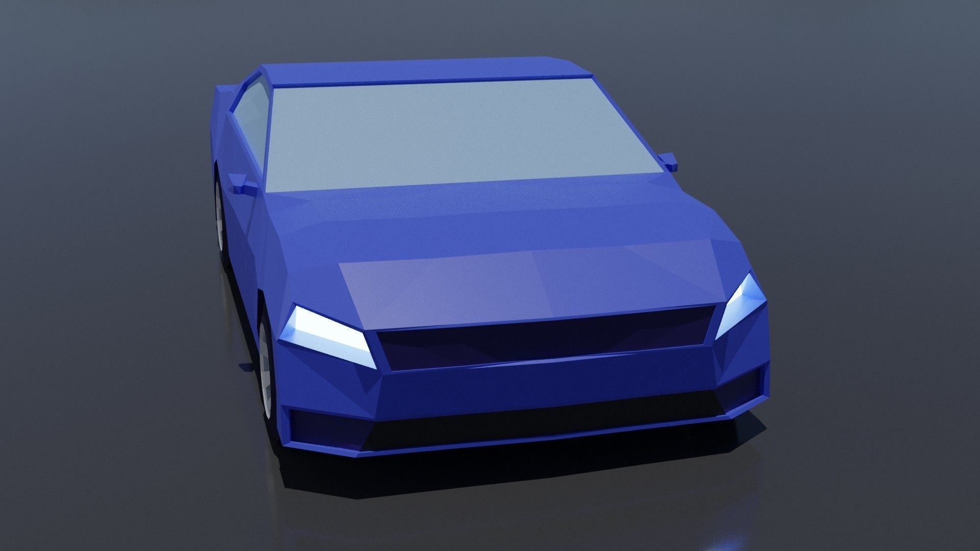 Low Detailed Simple Car Low-poly 3D model_4