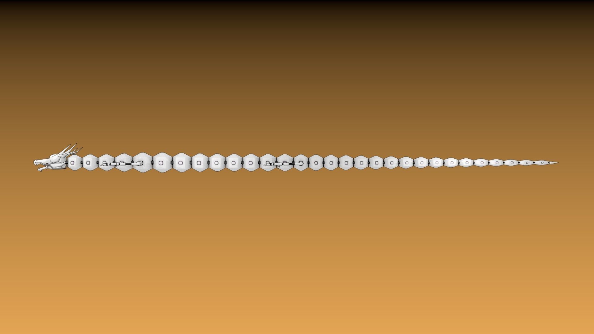 Chinese Mech White Anime Dragon Low Poly Rigged Low-poly 3D model_4