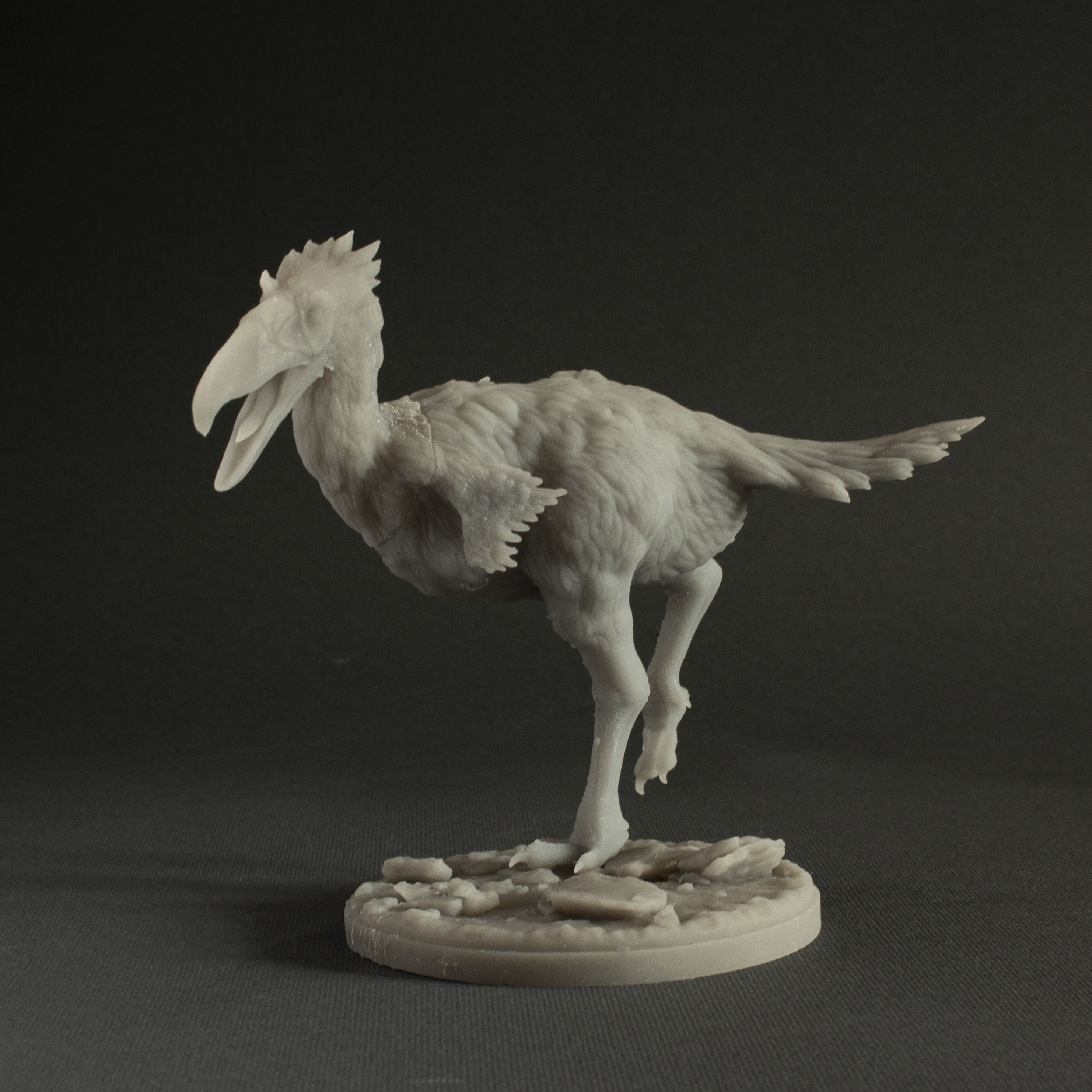 Kelenken wooden sculpture of bird 3D print model_1