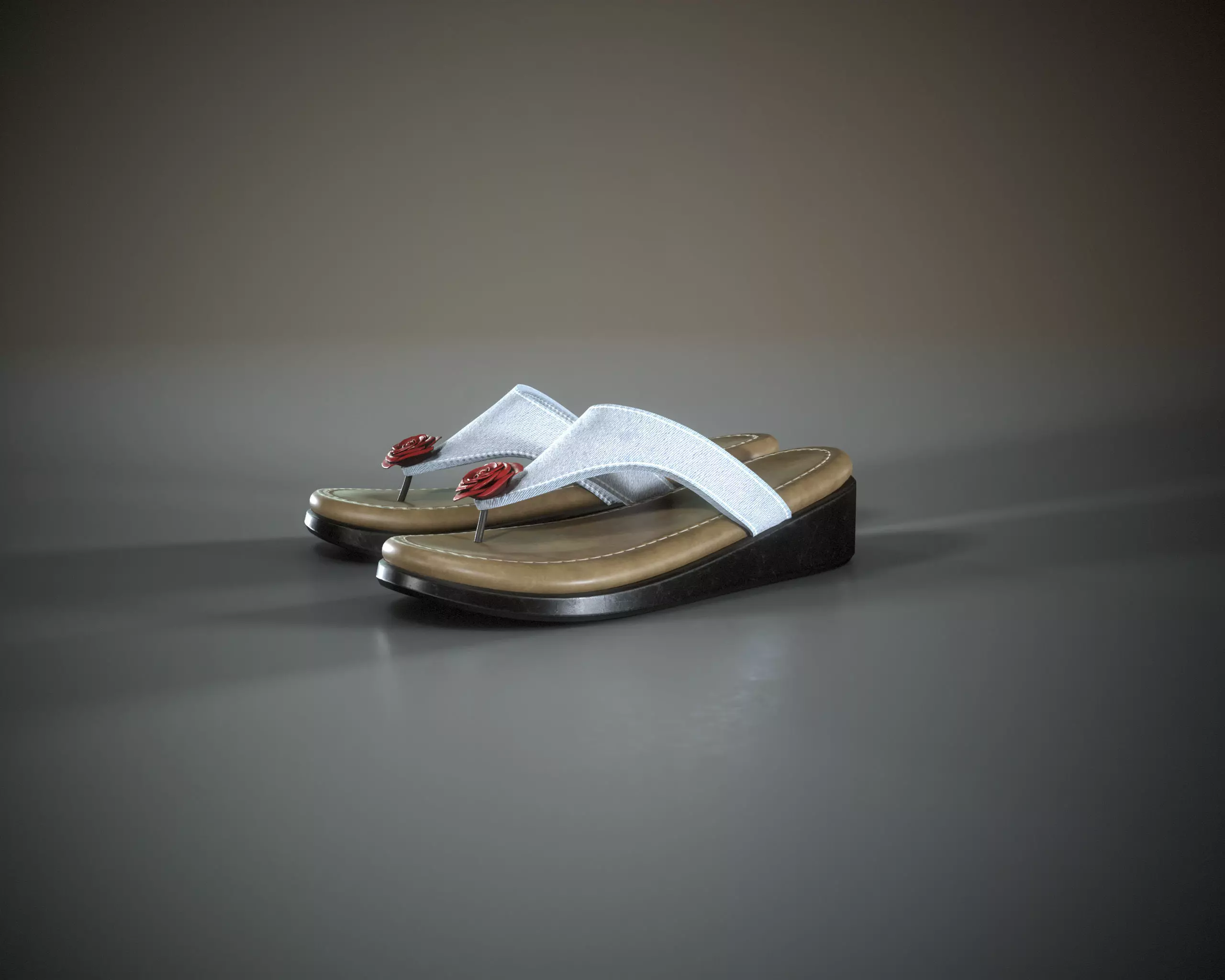 Flip Flops Low-poly 3D model_0