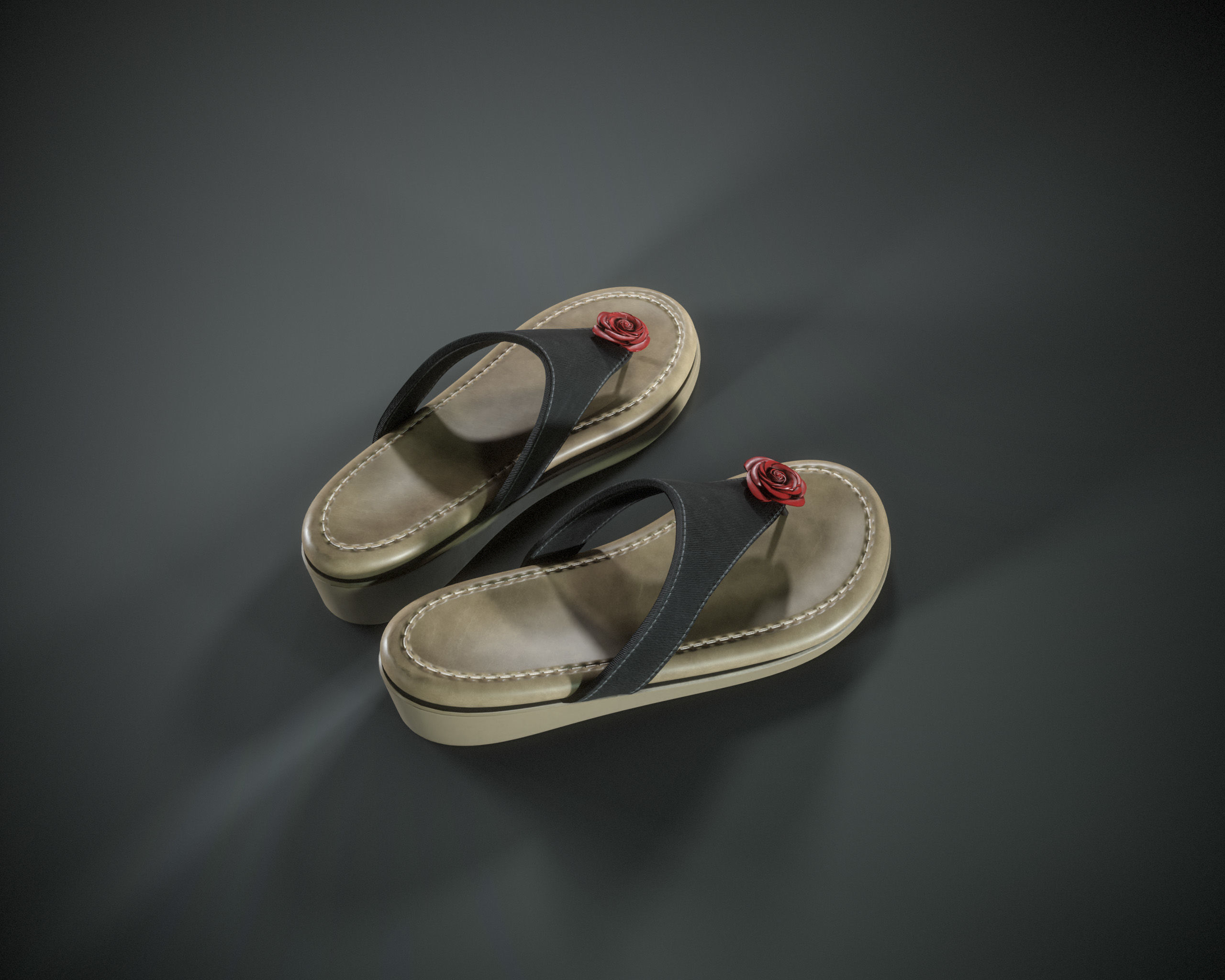 Flip Flops Low-poly 3D model_11