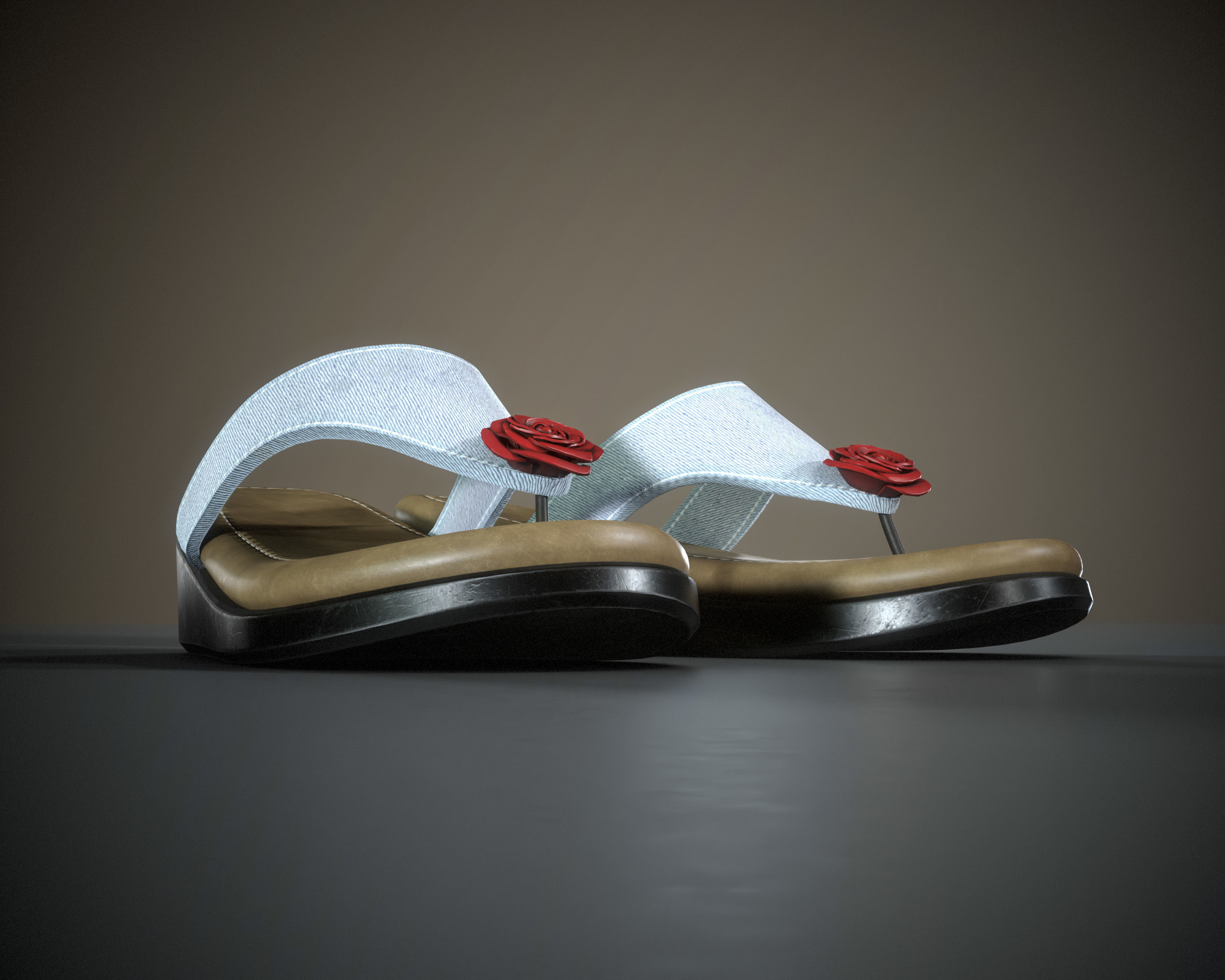 Flip Flops Low-poly 3D model_6