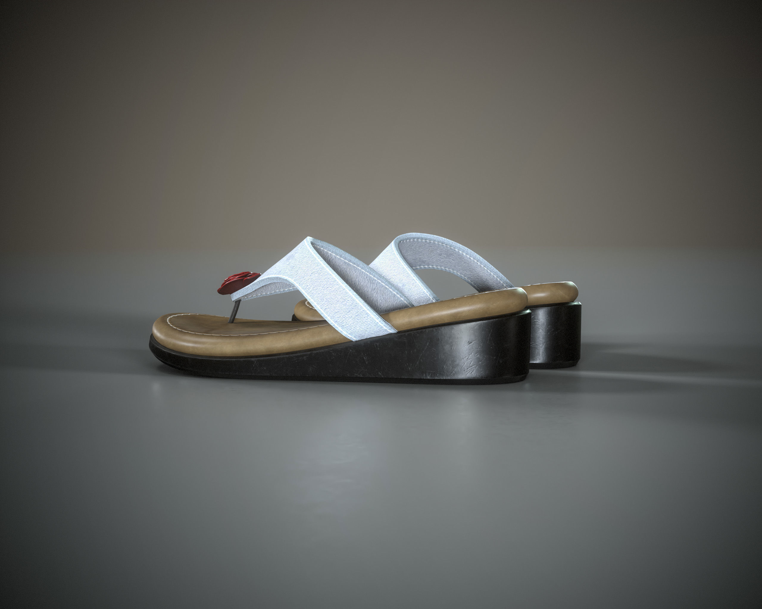 Flip Flops Low-poly 3D model_5