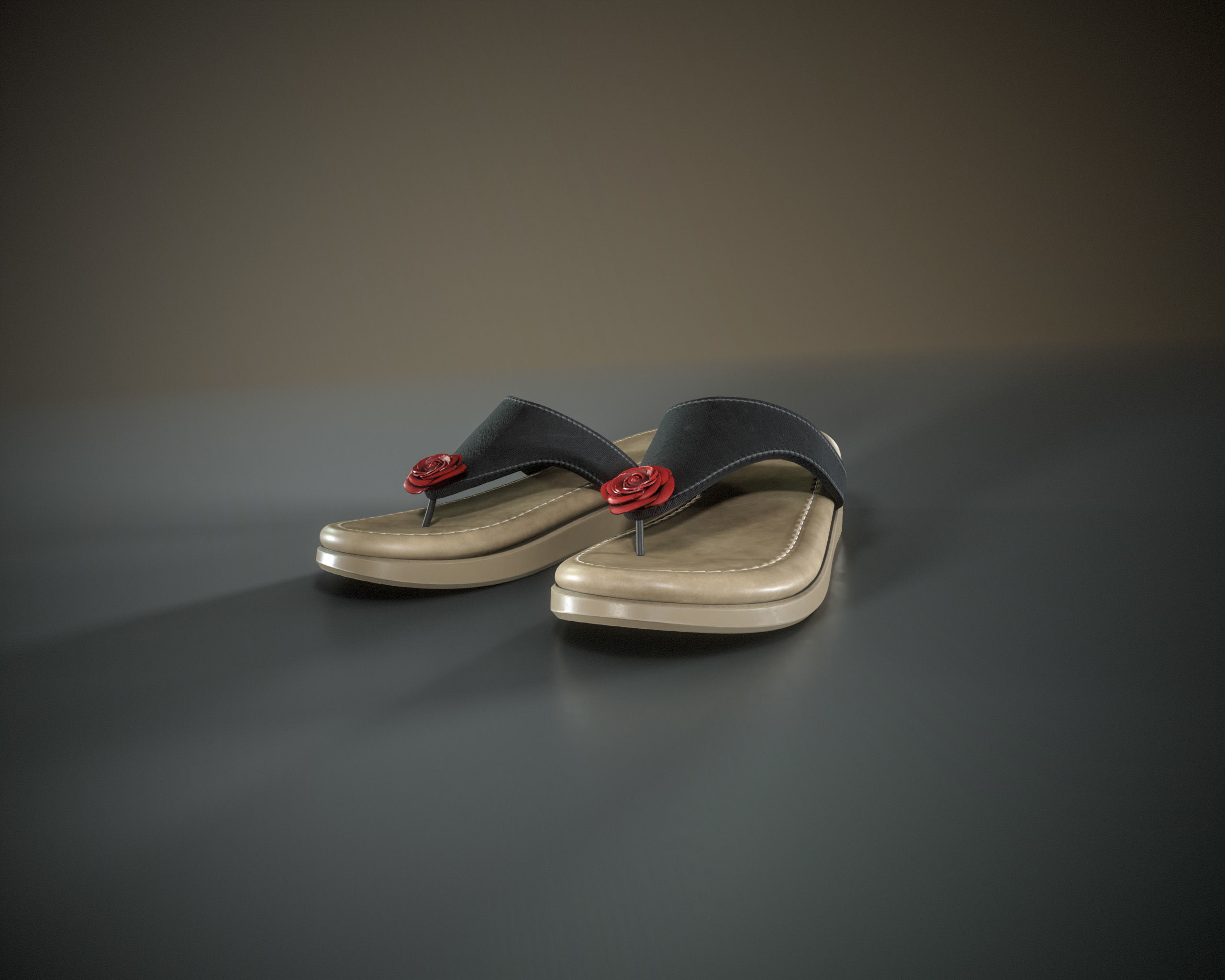 Flip Flops Low-poly 3D model_8
