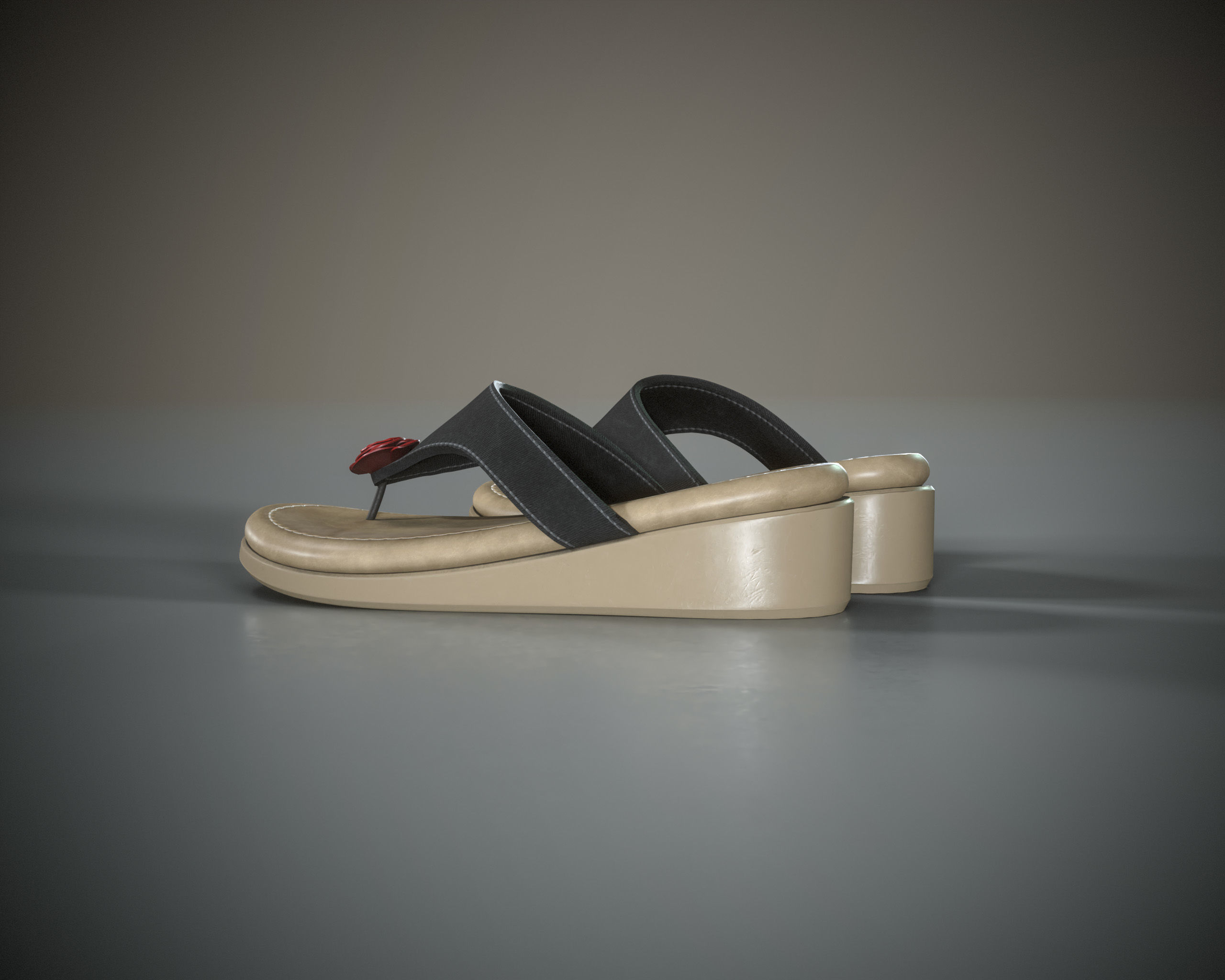 Flip Flops Low-poly 3D model_12