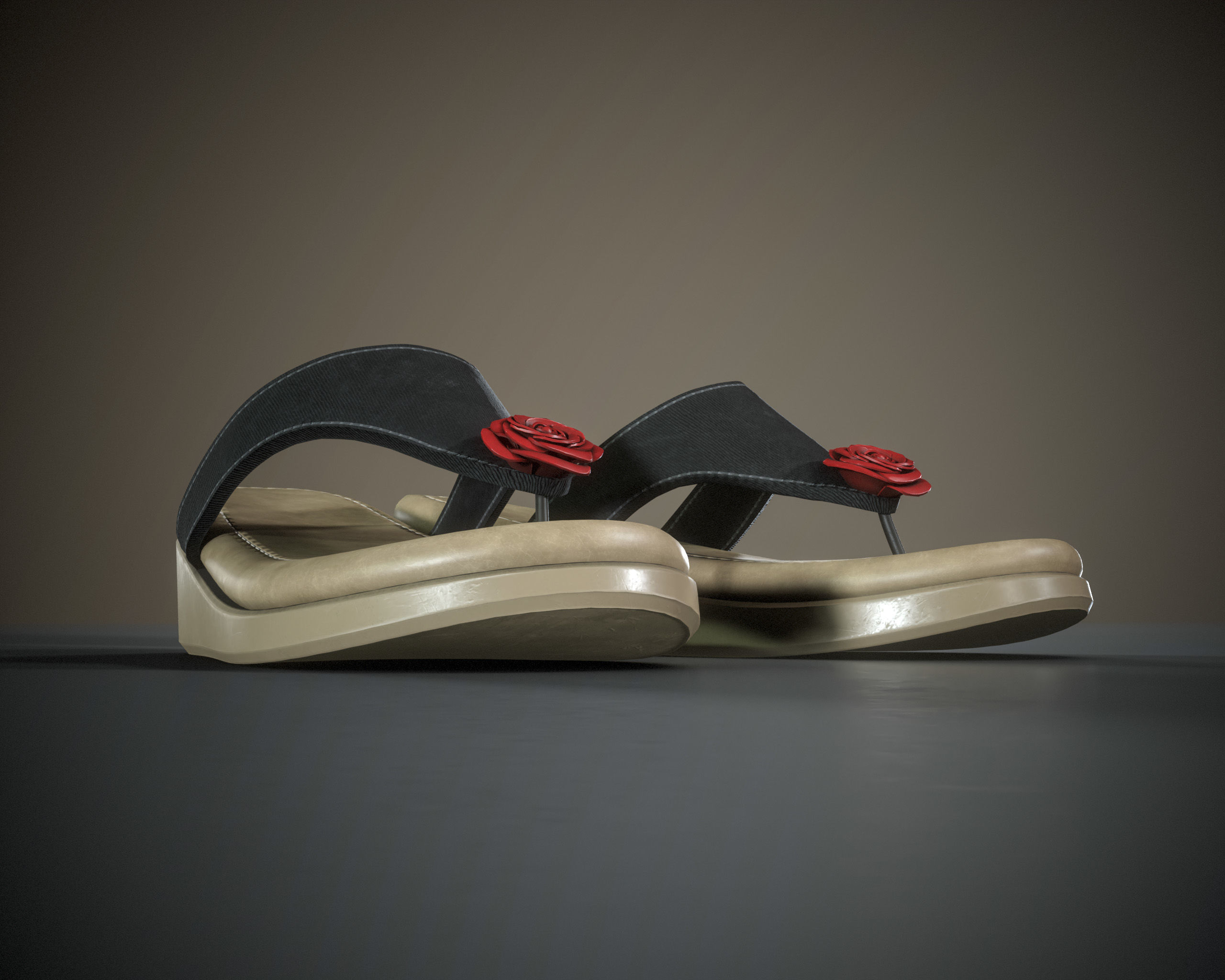 Flip Flops Low-poly 3D model_13