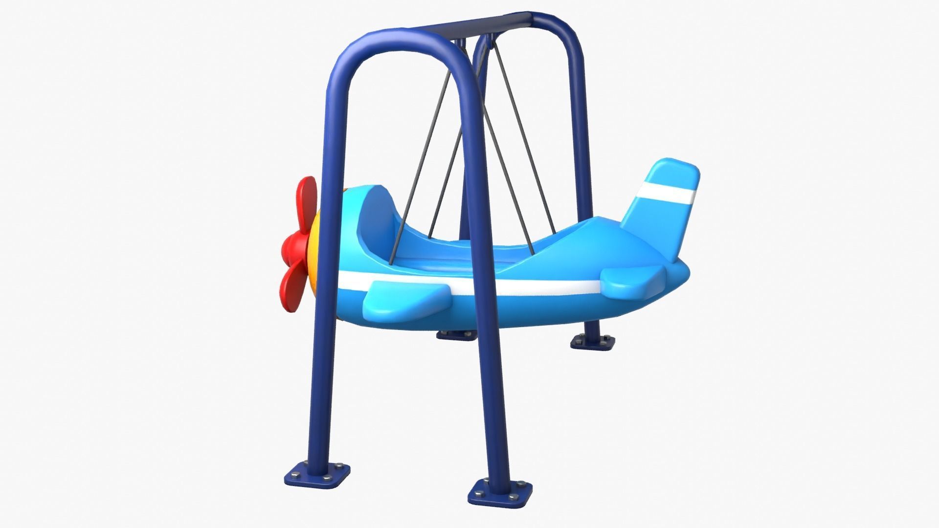 Airplane Swing Low-poly 3D model_2