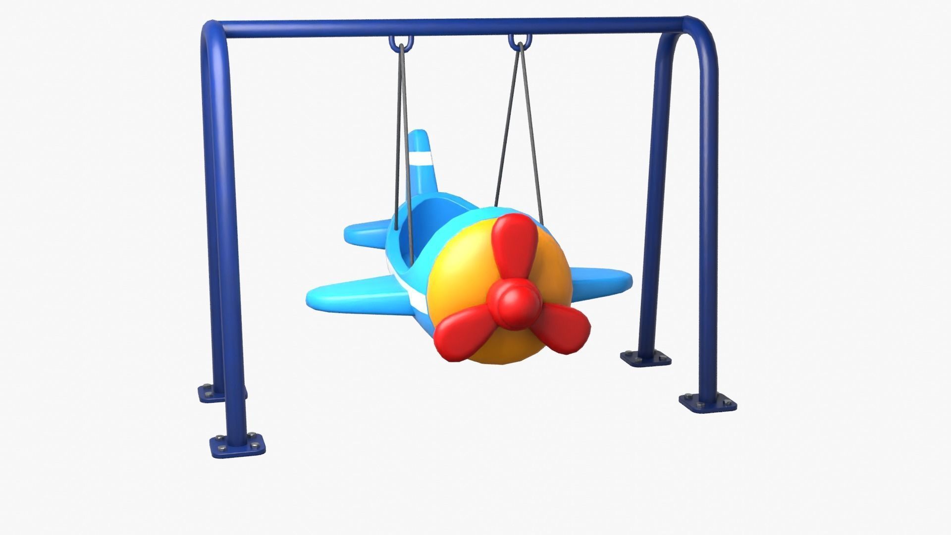 Airplane Swing Low-poly 3D model_10