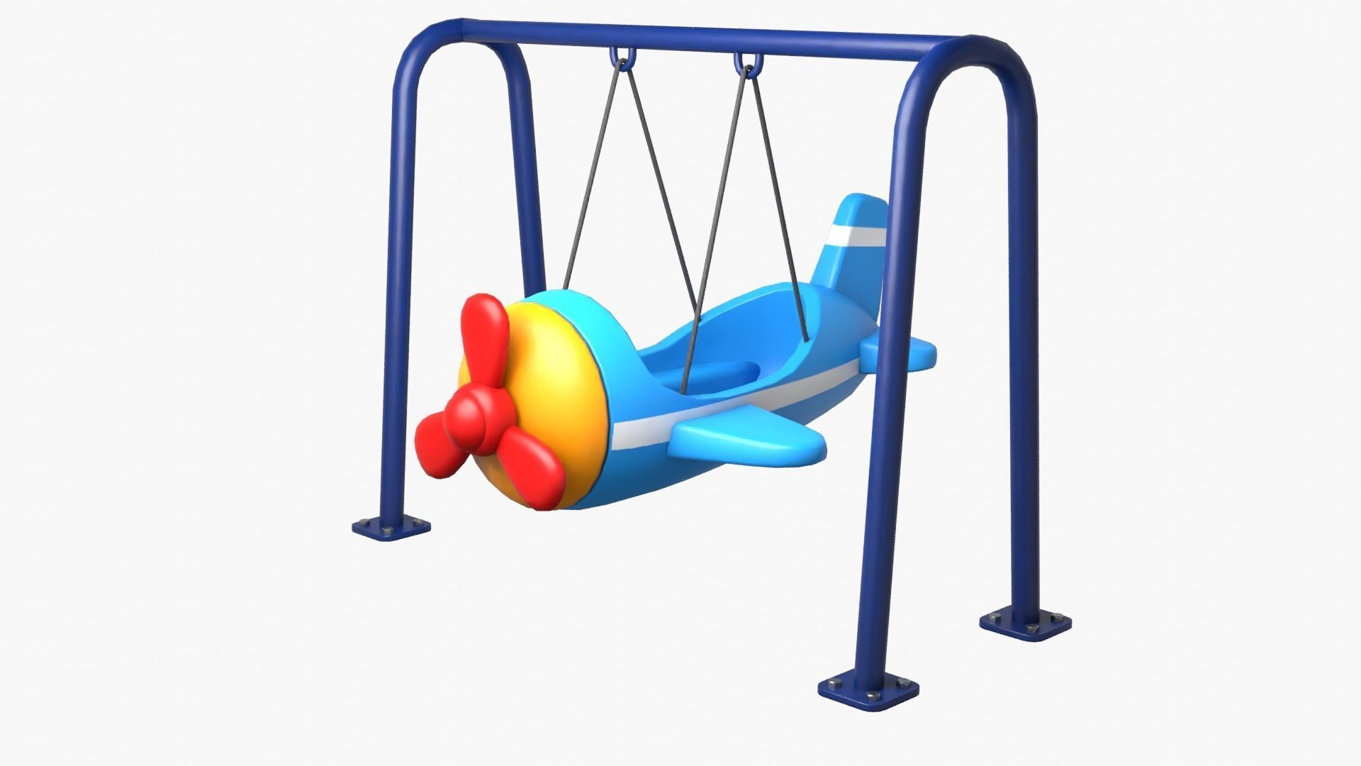 Airplane Swing Low-poly 3D model_12