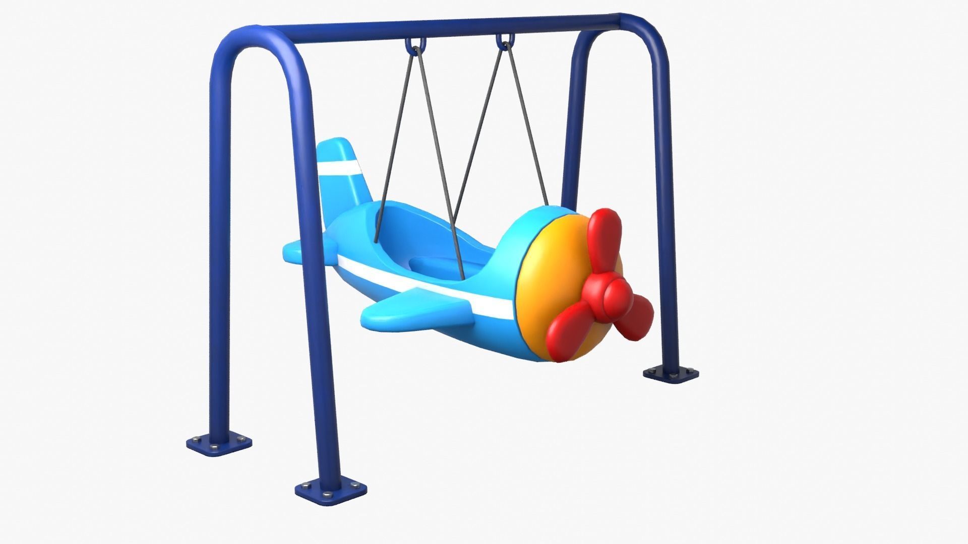 Airplane Swing Low-poly 3D model_9