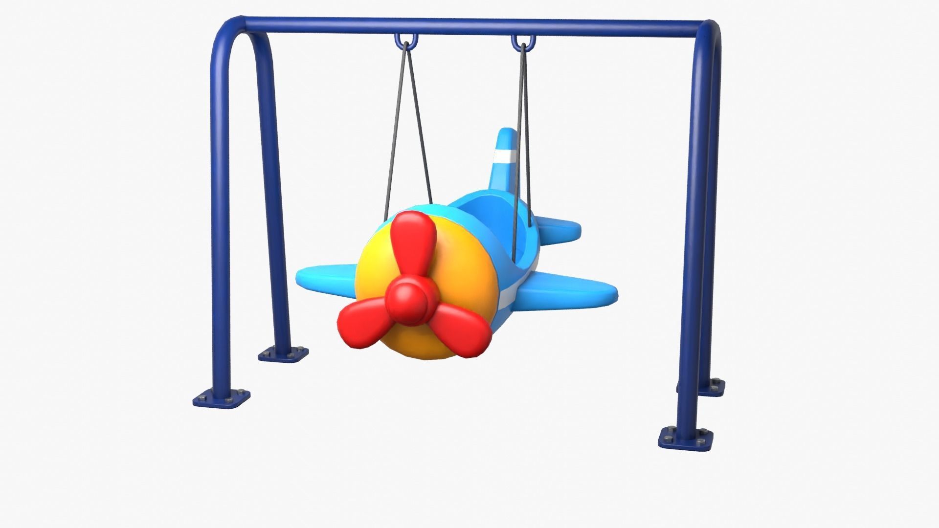 Airplane Swing Low-poly 3D model_11