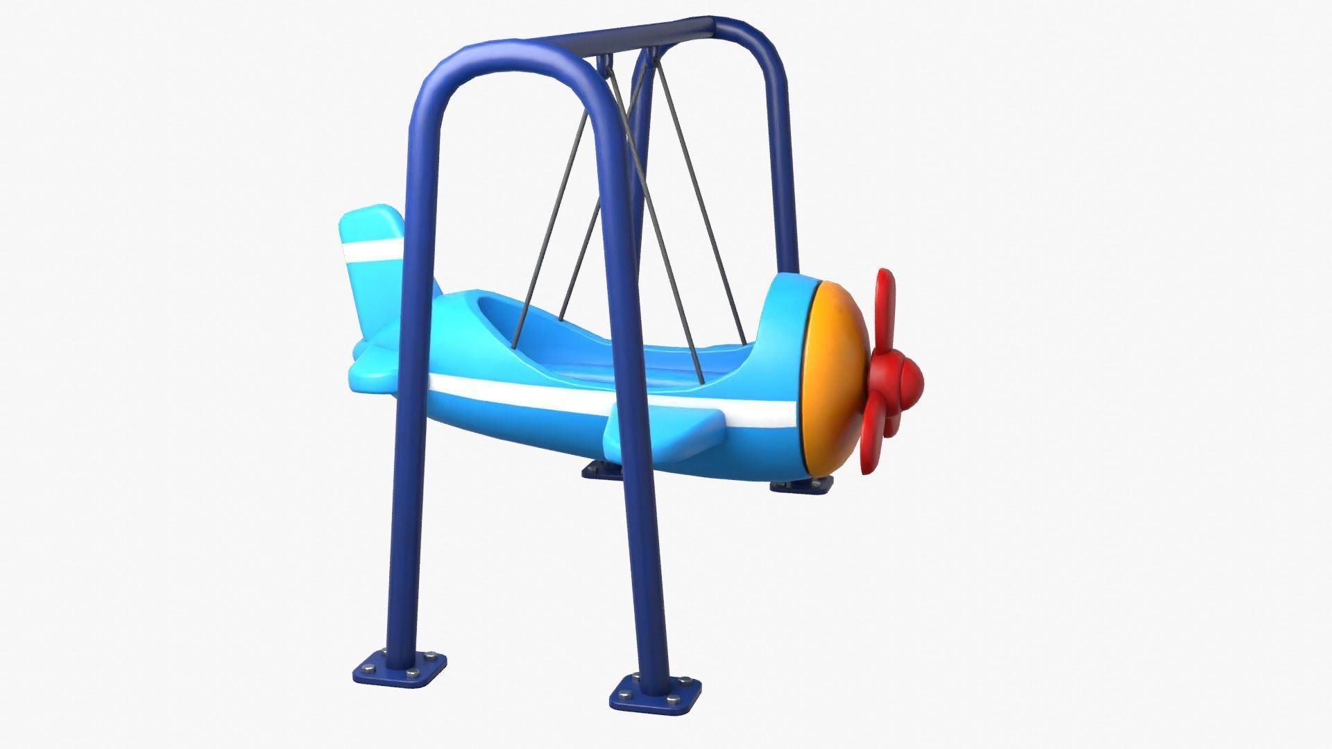 Airplane Swing Low-poly 3D model_8