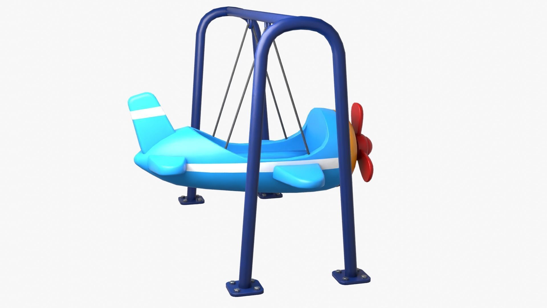 Airplane Swing Low-poly 3D model_7