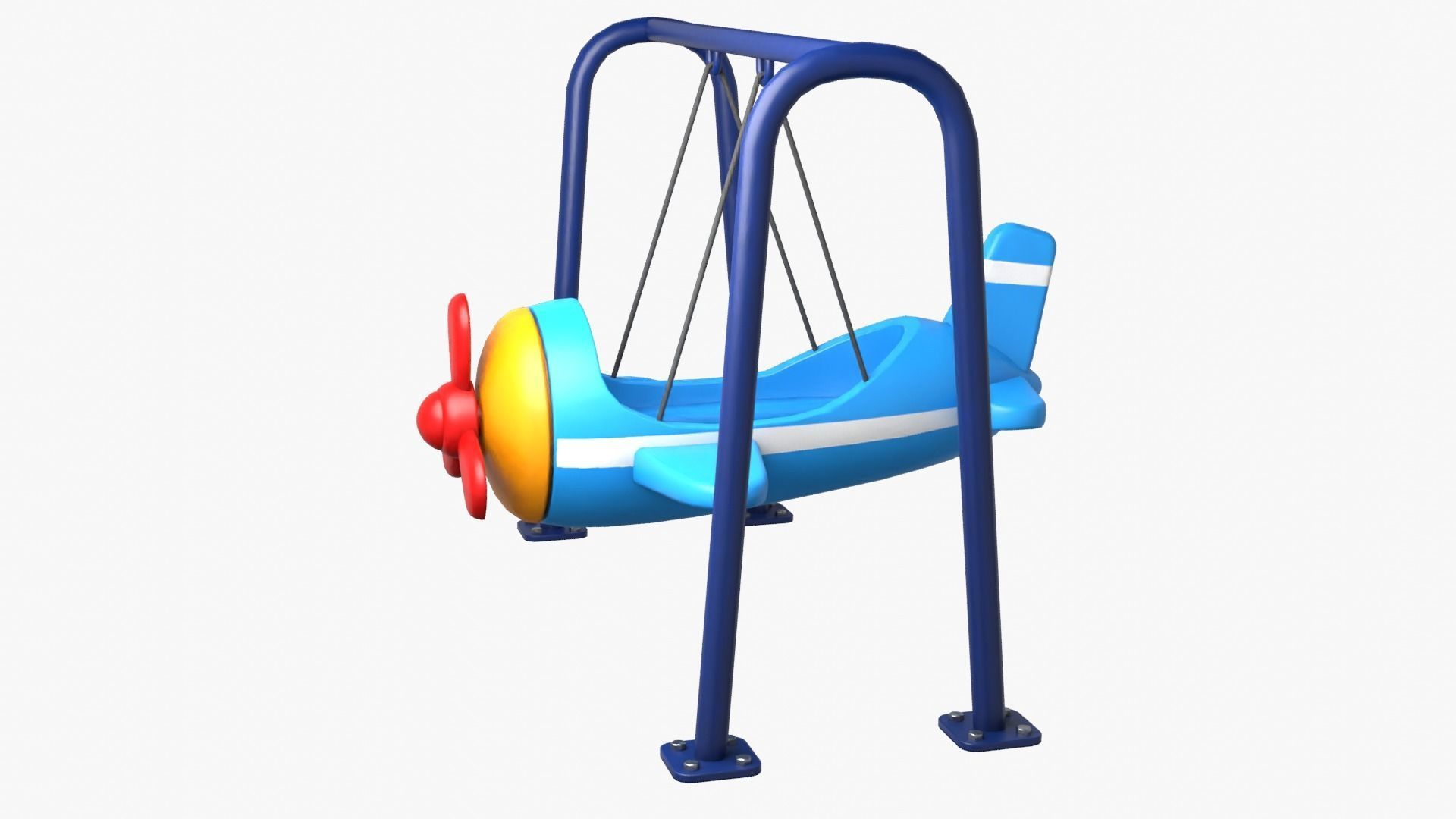 Airplane Swing Low-poly 3D model_1