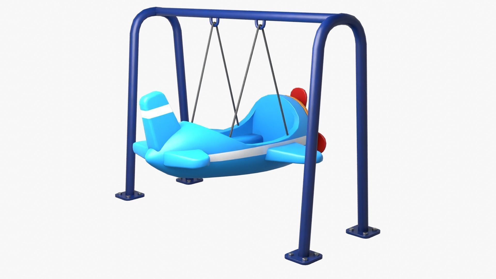 Airplane Swing Low-poly 3D model_6