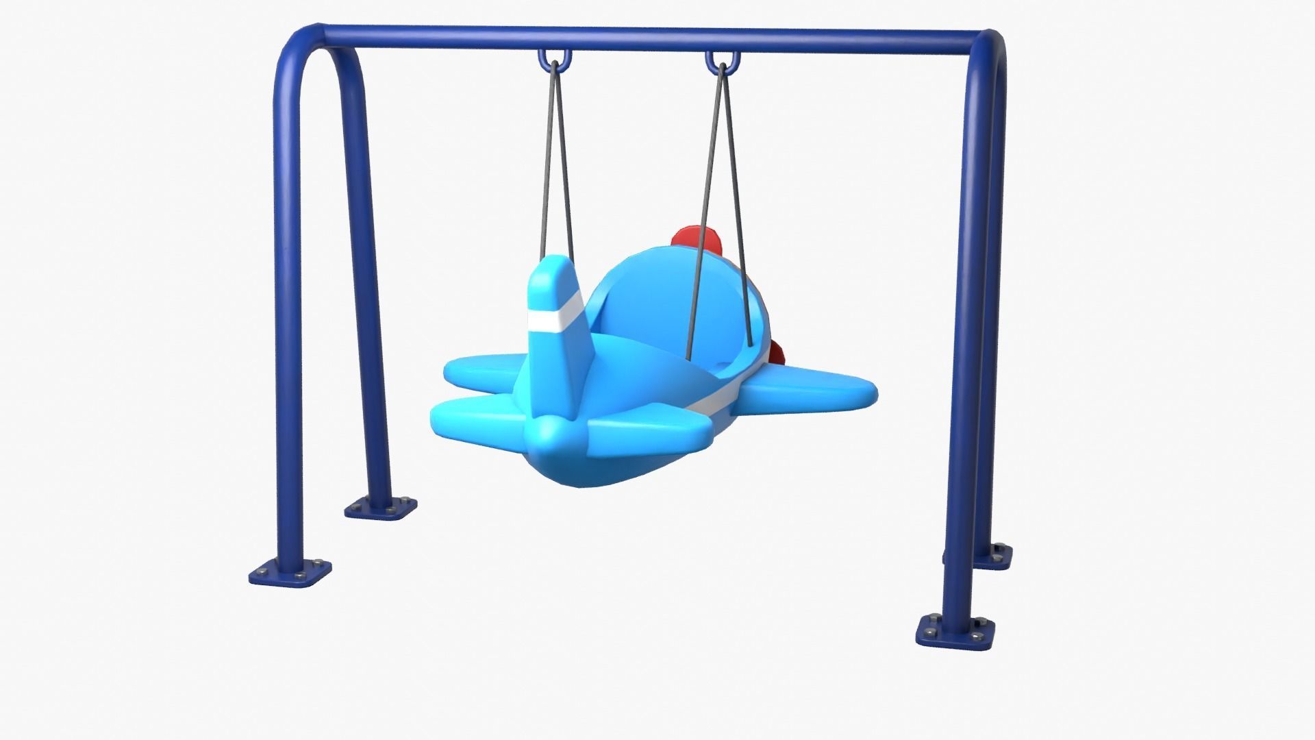 Airplane Swing Low-poly 3D model_5