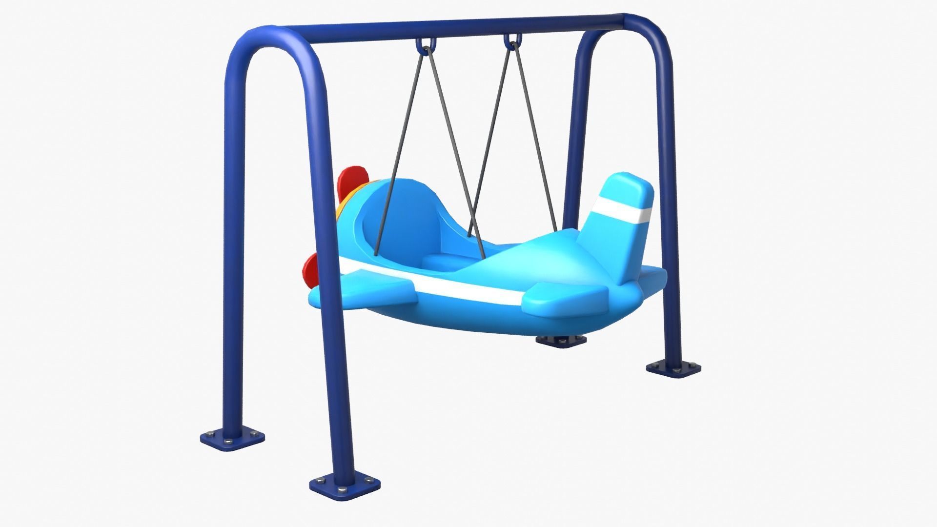Airplane Swing Low-poly 3D model_3