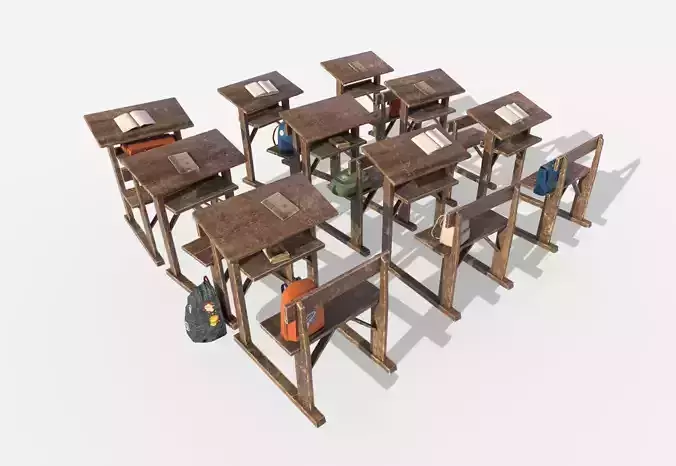 Vintage Classroom 3D model