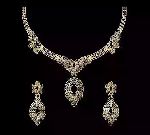 Fancy neckless with ear ring