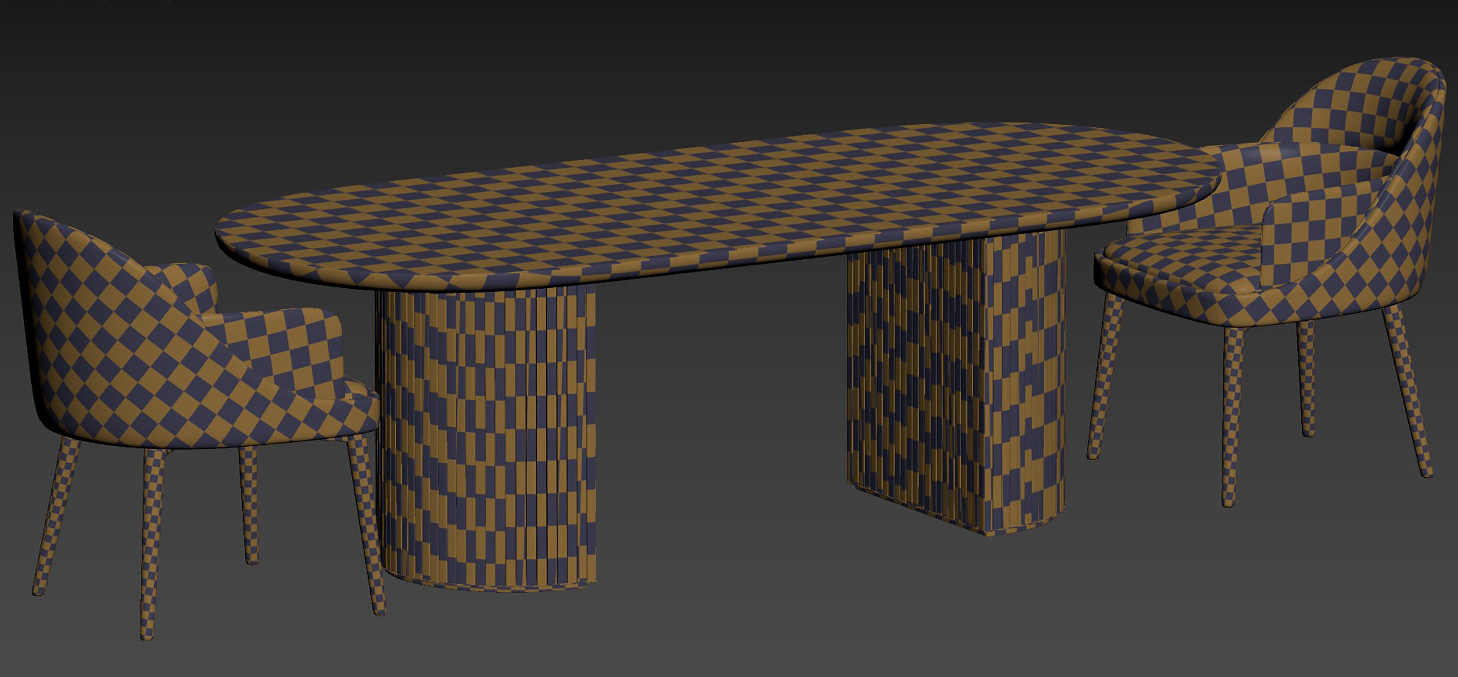 Dining chair set 3D model_4